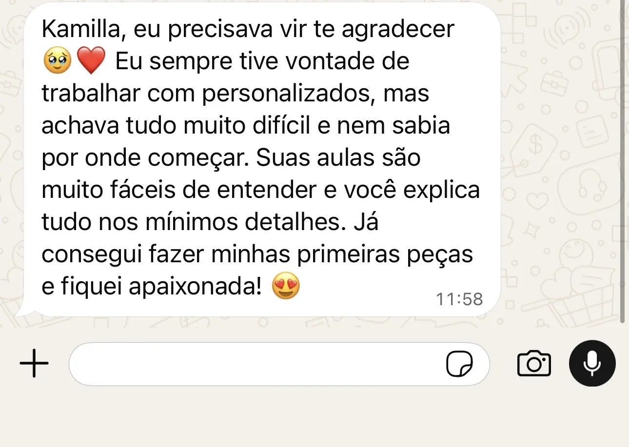 Depoimento de aluna do Método Personalização Lucrativa