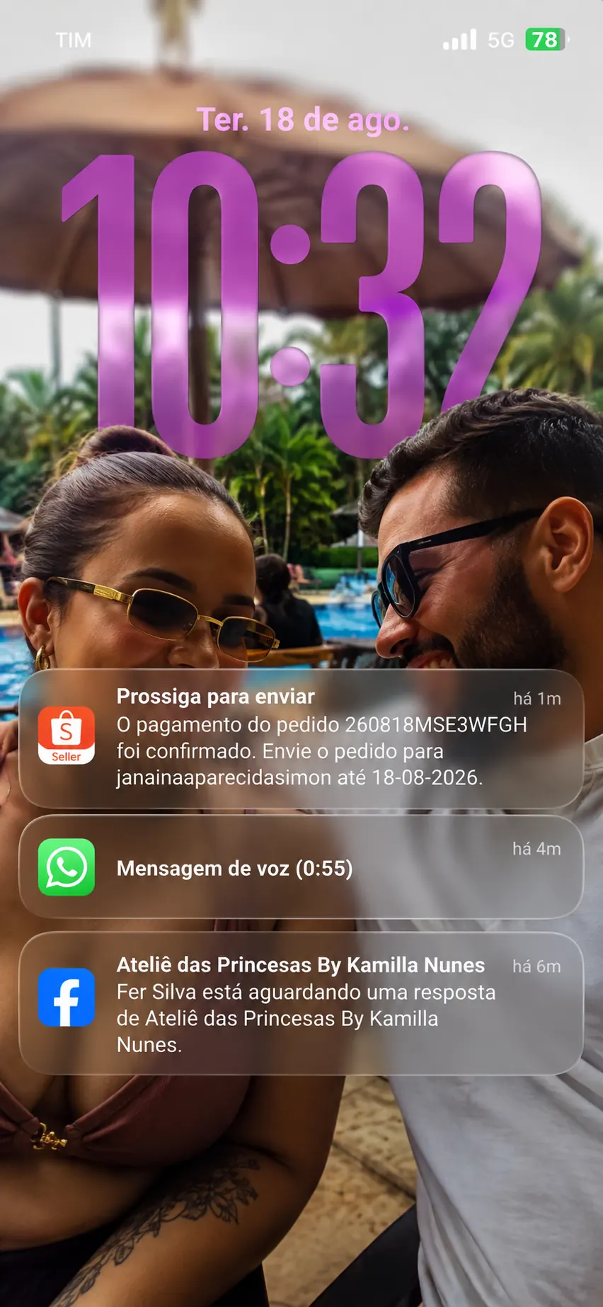 Print real de notificação de pagamento confirmado de pedido